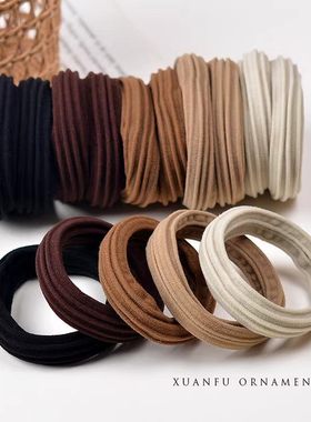 新款高弹力皮筋女扎头绳耐用不伤发绳丸子头饰网红粗发圈马尾皮套