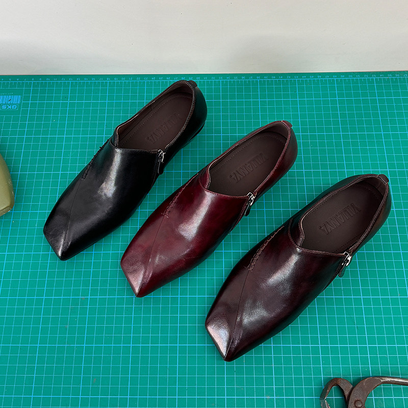 黑色小皮鞋超柔手工妈妈女鞋真皮单鞋女大码2026春季新款通勤方头,女鞋,深口单鞋,淘宝优惠券,粉丝福利购,淘宝优惠卷