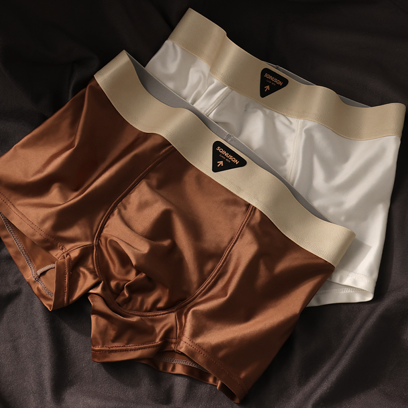 男士缎面凉感四角裤轻奢抗菌