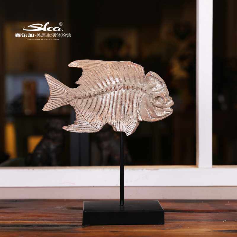 高档鱼骨骨架化石标本模型办公室样板房摆件书房装饰工艺品