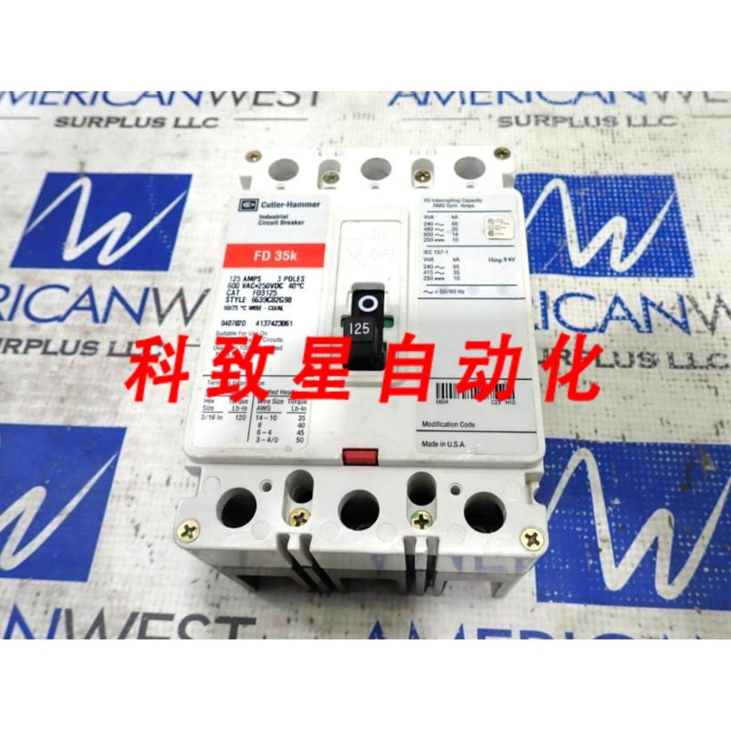 工业配件FD3125 3极 600伏35KA 480V断路器