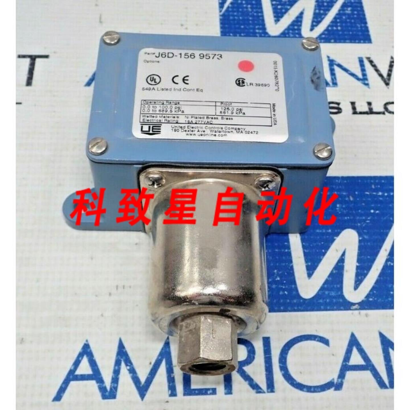 工业配件J6D-156 9573压力开关操作 00-1000 PSI 15A 277VAC