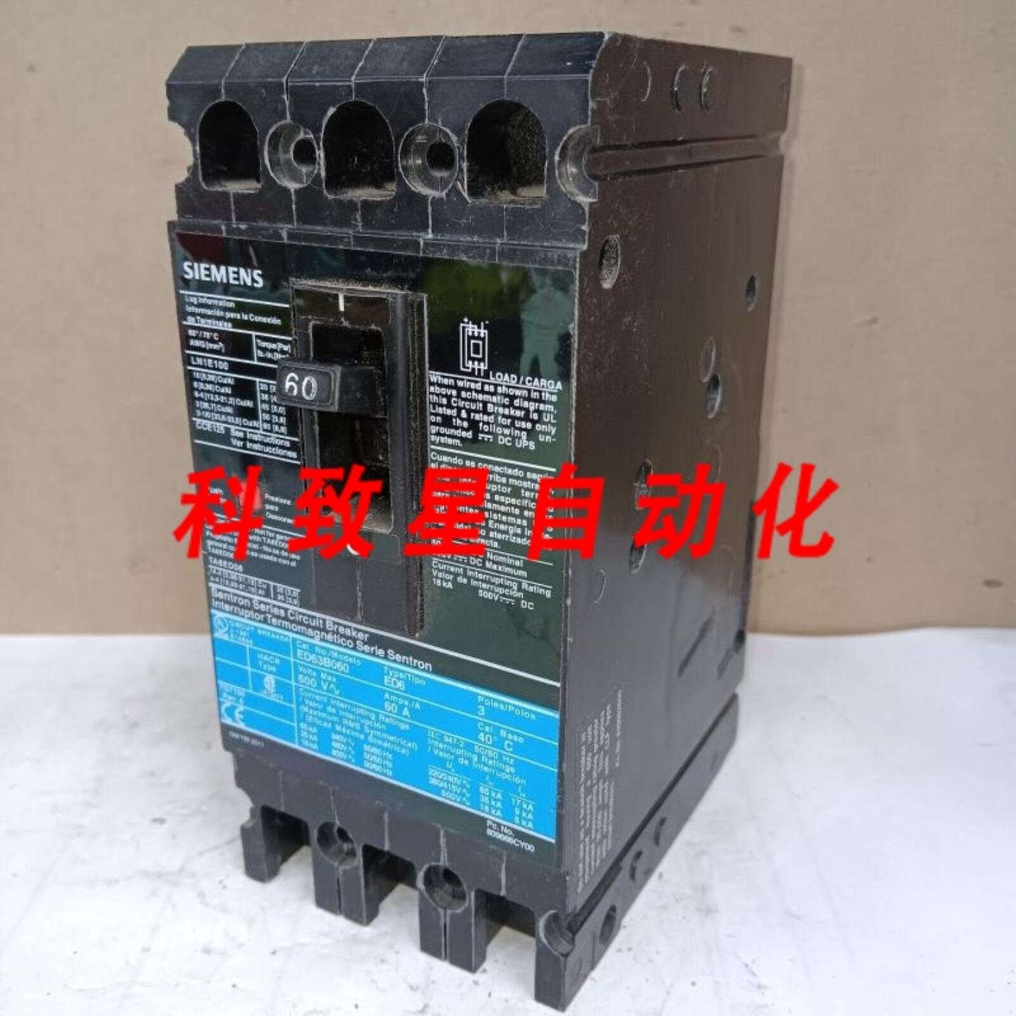 工业配件ED63B060断路器60安培 3极600伏电