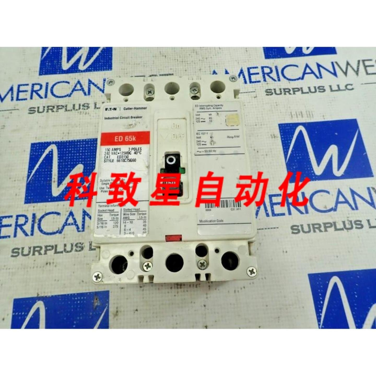 工业配件ED3150断路器3极150A 240V 65K