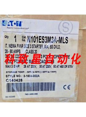 工业配件N101ES3M3A-MLS启动器NEMA 3 28-90安培 24V直流 3P 3HP
