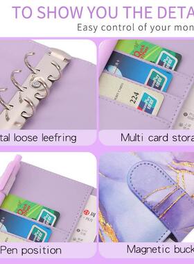 Colorful A6 PU Binder Budget Planner Notebook Covers Folder