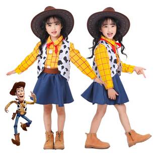 迪士尼COSPLAY 儿童牛仔服装玩具总动员翠丝胡迪警长角色扮演裙子