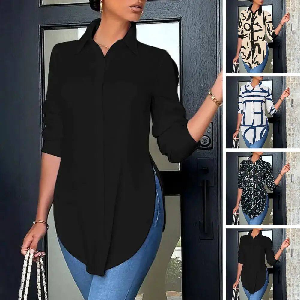 2024Fresh and sweet polyester long sleeved shirt印花长袖衬衫