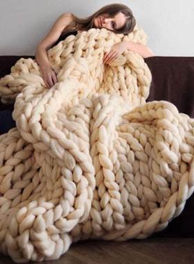 Knitting Throw Blankets Yarn Knitted Blanket Hand-knitted