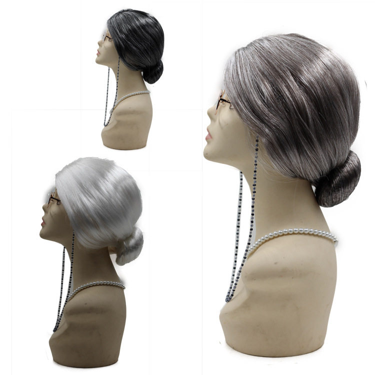 万圣节老奶奶假发cos道具