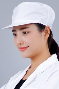 白色卫生帽松紧圆帽医师帽子车间厨房大夫卫生工作帽食品帽子通码