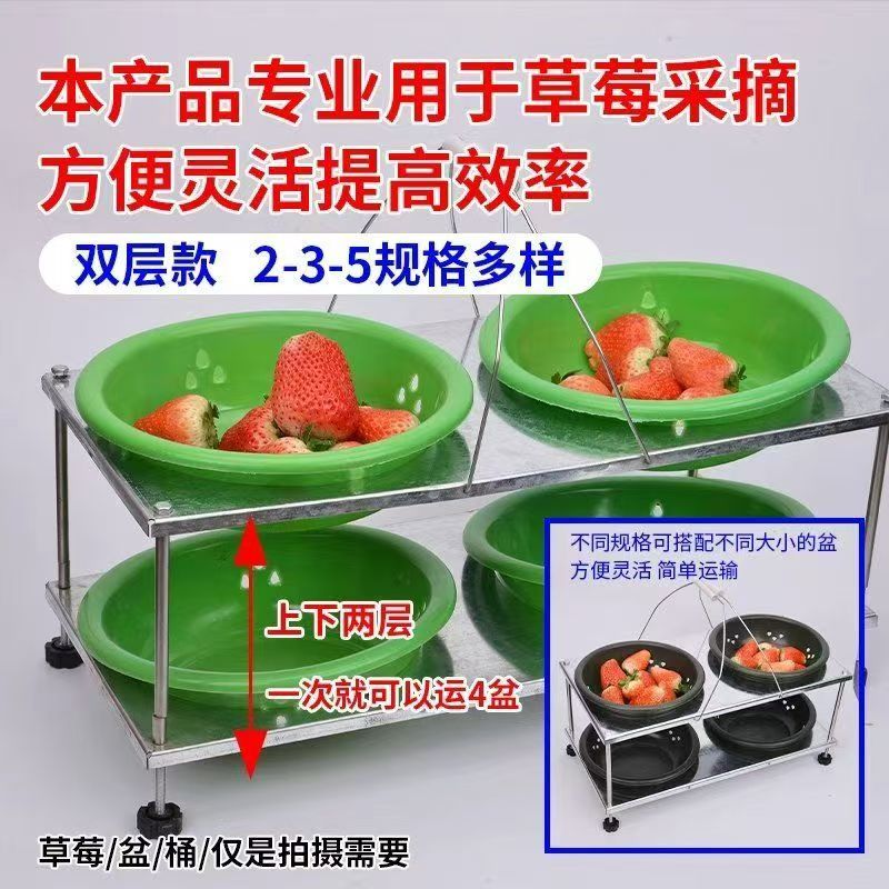 单层草莓提盆器加厚镀锌2斤采摘