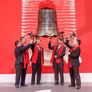 开业上市敲钟摆件铜钟纯铜警钟长鸣铸铜铸铁廉政深交所大钟架撞钟