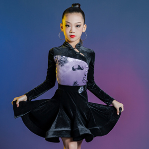 梵蒂恺拉丁舞服女童2023秋冬新款练功服儿童女舞蹈服演出服装