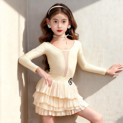 梵蒂恺女童拉丁舞服2025新款高级感少儿练功服秋冬儿童演出服套装