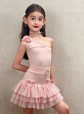 FDK儿童高端拉丁舞服少儿高级感练功服女童高级训练表演舞练习服