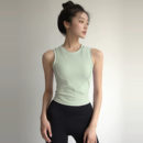 运动背心女带胸垫跑步训练健身服无袖 新款 瑜伽服速干透气上衣