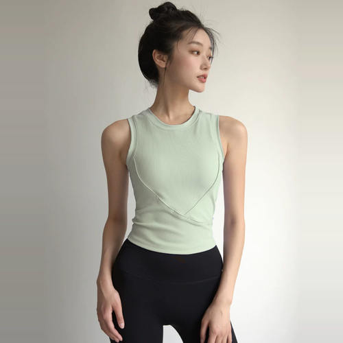 一体运动背心女带胸垫跑步训练