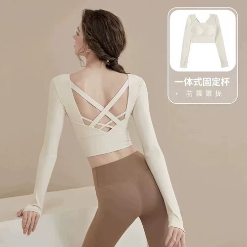 瑜伽服套装女长袖2025防震文胸