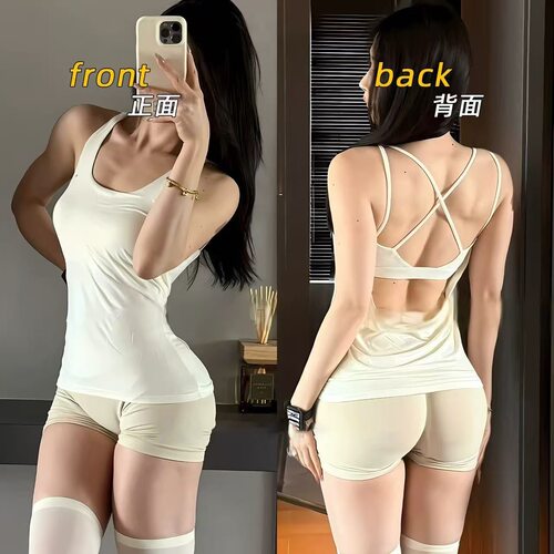 交叉美背瑜伽服健身运动背心上衣