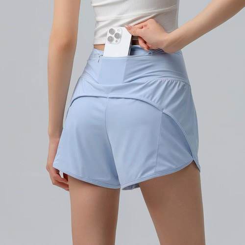 夏季新款瑜伽休闲短裤女宽松防走光高腰收腹运动跑步训练健身裤 - 封面