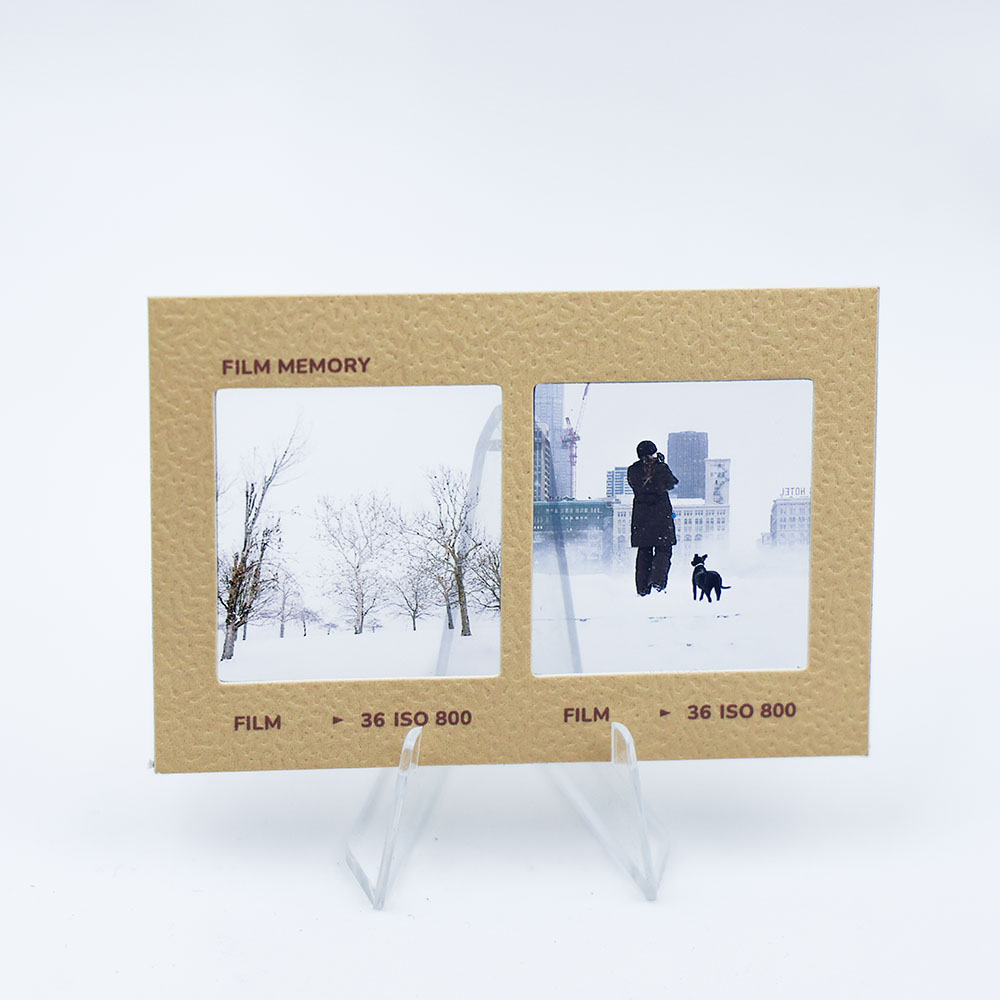 多巴胺色系反转胶片定制光影透卡拍得立幻灯片二宫格胶片夹