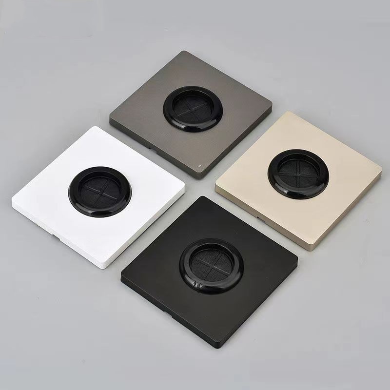 86型空白面板穿线盖板出线孔白板开关插座装饰电视机穿线孔盖板