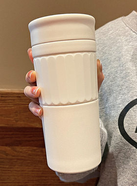 316不锈钢保温杯简约时尚茶水分离水杯便携办公杯智能温控杯
