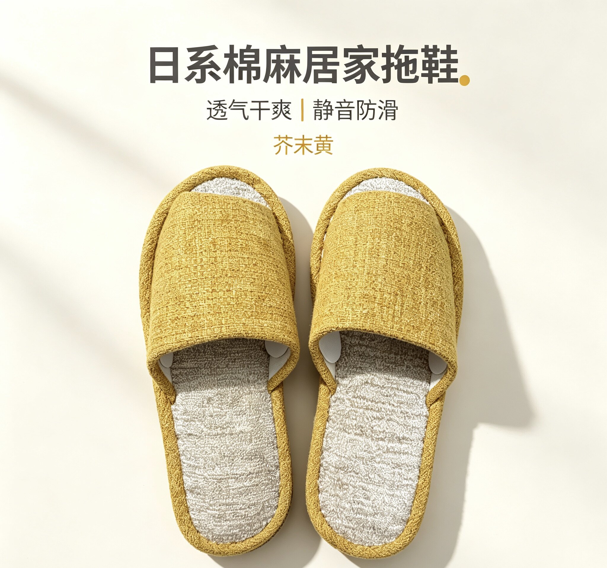 出口日本亚麻拖鞋男女居家室内防滑静音地板拖新款凉拖毛巾底