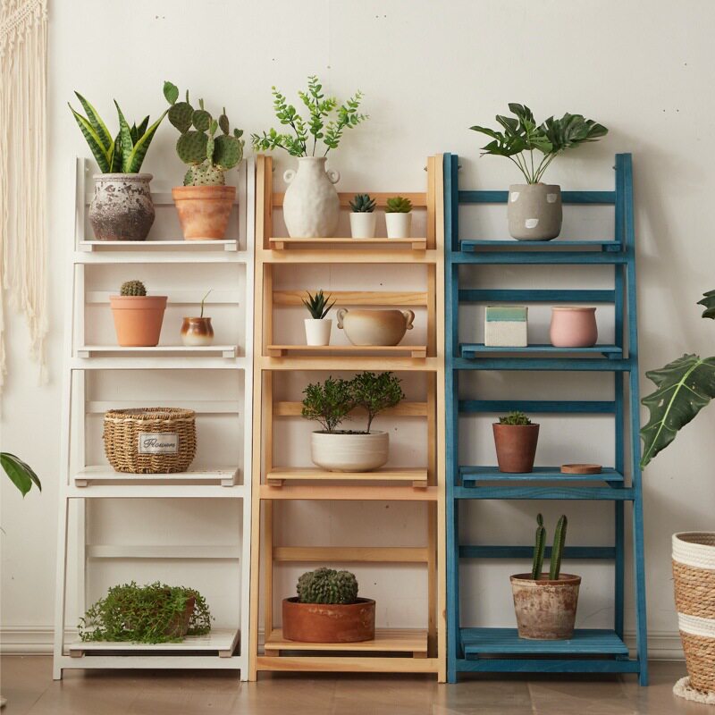 多层花盆架实木落地绿植花卉架子室内阳台客厅置物架梯形花架子