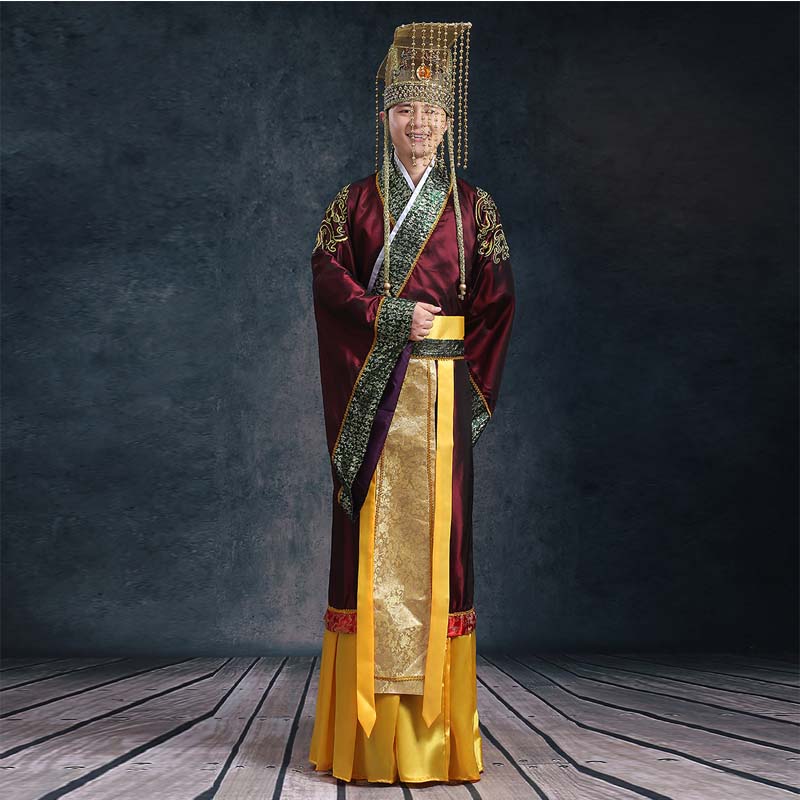 正品古装唐装汉服戏剧舞台装秦始皇大汉天子龙袍皇帝服装汉武帝演