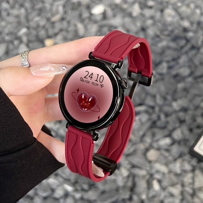 学长家皮纹硅胶磁吸表带高级感女