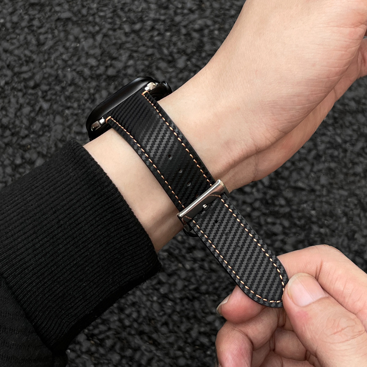 适用华为watch fit4手表带创意碳纤维纹智能运动fit4pro手表链女款专用watchfit3腕表高级感手带新款女生腕带