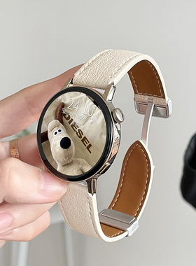 适用小米watchs4手表带新款真皮xiaomi watchs4sport创意女款s3皮质智能运动手表链watch5腕带女士高级感41mm