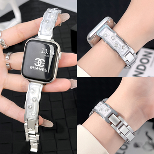 九代透气女款 适用小米手环9pro手表带链条金属8por女生腕带watch5红米智能运动6高级感手表redmiwatch4 新品