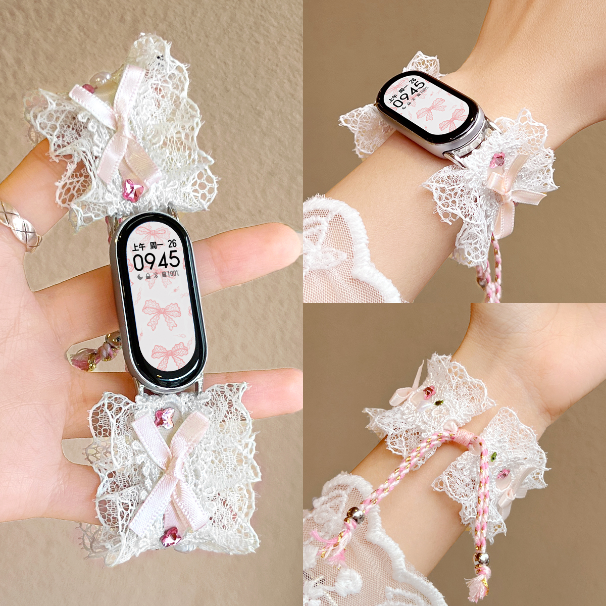 学长家新款创意蕾丝拉绳表带秋冬