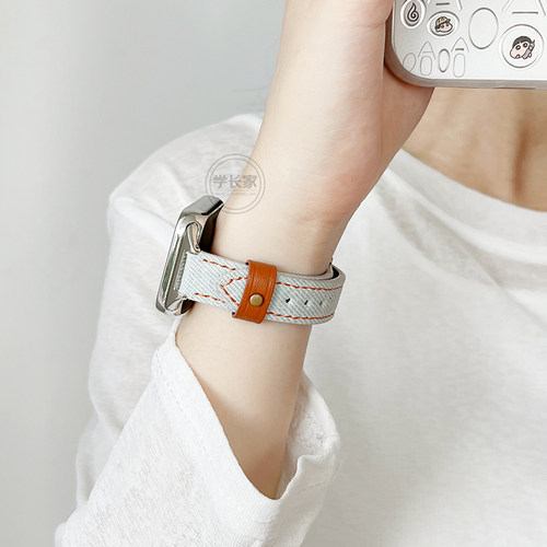 学长家柳钉牛仔皮质表带小众创新