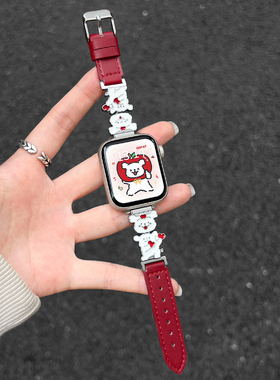 适用华为watch fit4手表带新款皮质watchfit3智能运动手表链4pro手带女款高级感系列2手环腕带1专用女士红色
