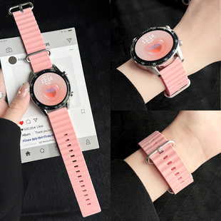 适用华为gt5/6手表带链硅胶5pro新款系列智能运动的watchgt4女士专用腕表带watch5女生表链4高级感3夏天男款