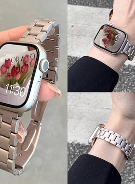 适用小米手环9/8pro手表带链金属新款7pro版红米watch4手表带女生智能运动5/6九代表链Redmiwatch4手腕带手带