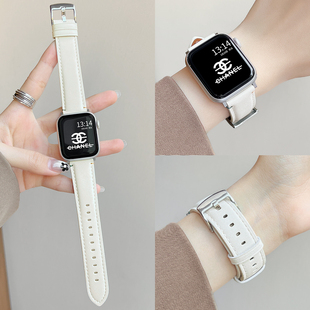 适用小米手环9pro手表带高级感女生8por腕带创意皮质watch6红米智能运动redmiwatch5表链高颜值4秋冬专用手带