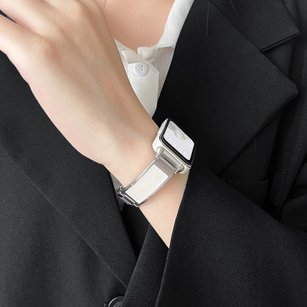 适用华为手环10/9/8表带链新款手镯7nfc版手腕带夏天荣耀电子智能运动6pro替换表链高级感八九代的金属band8