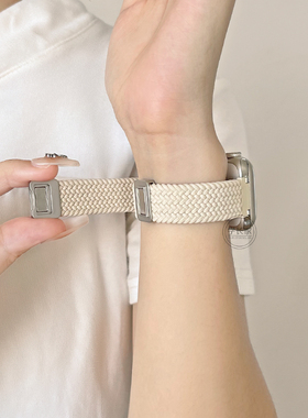 适用iwatchs10手表带新款小众s9腕带s8夏天s7苹果11智能s6手表链5编织applewatchs10高级感iwatchse2磁吸创意