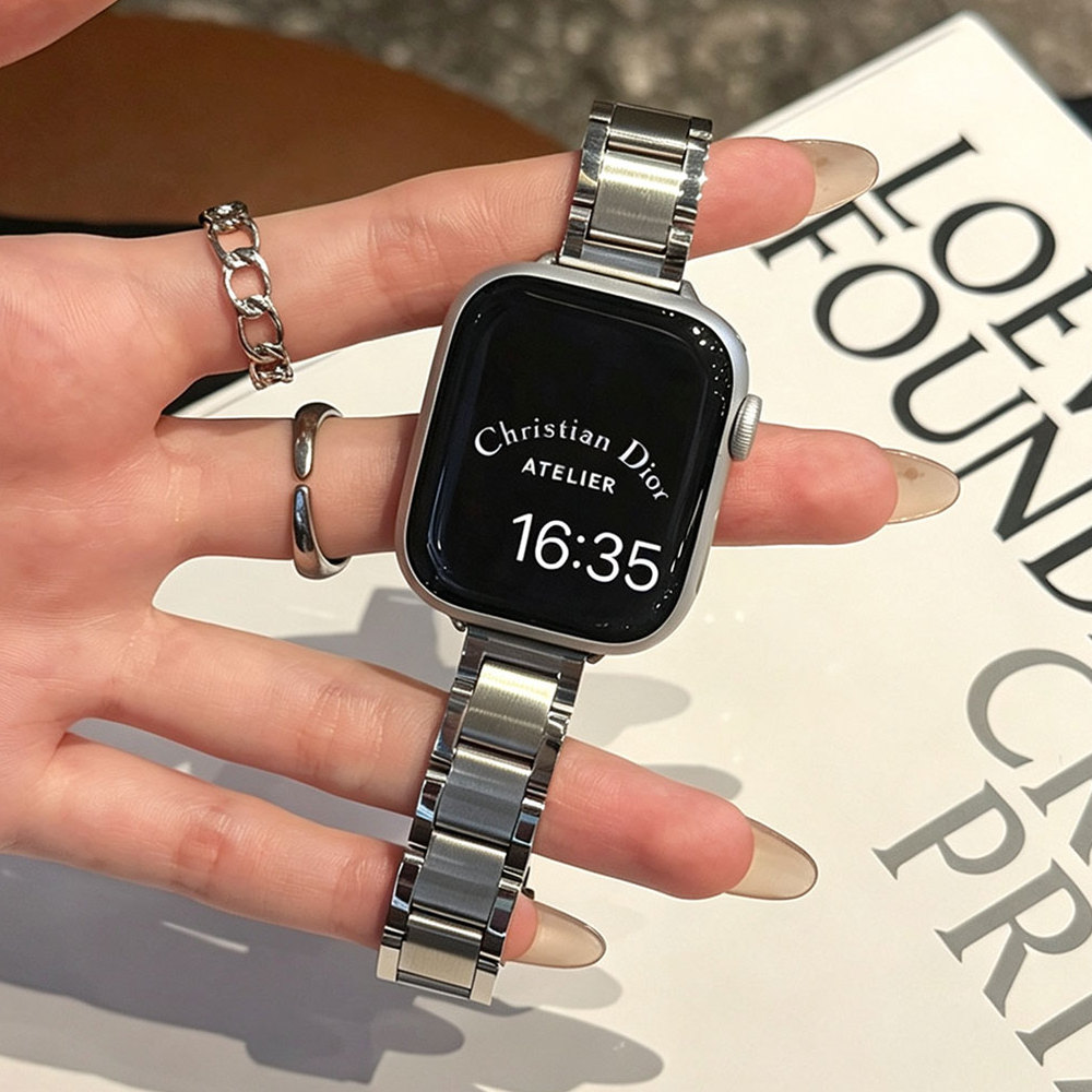 适合iwatchs11手表带链新品金属applewatchs10苹果9女生超好看搭配手链款智能8高端表链7高级感女款se3设计感