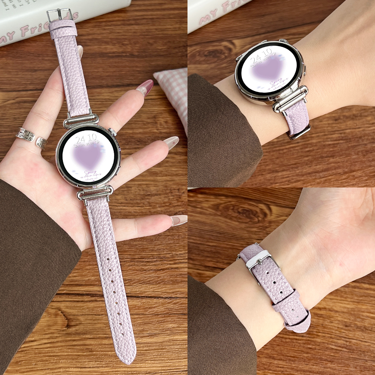 学长家新款创意荔枝纹皮质表带女