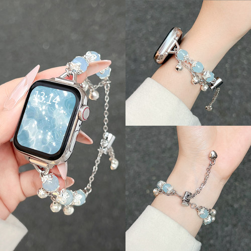 学长家原创玻璃珠铃铛手链表带