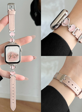 适用小米手环9pro手表带链新款真皮8/7por手带新品女士watch5红米电子6智能运动redmiwatch4手腕带高级感女生