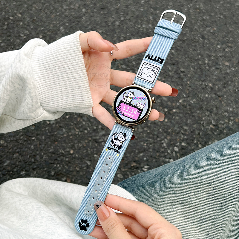适用小米watchs4sport4新款表带智能手表xiaomi watchs3腕带配件s2牛仔刺绣s1高级感手表带color2运动版替换
