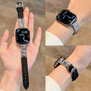 2代女士iqoowatchgt高颜值女款 适用vivowatchgt2手表带创意真皮vivo gt2金属手表链高级感watch5新款 watch