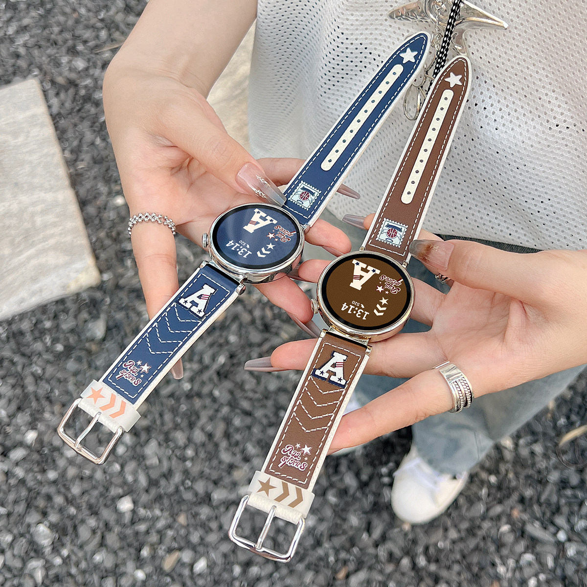 学长家创意美式真皮学院风表带